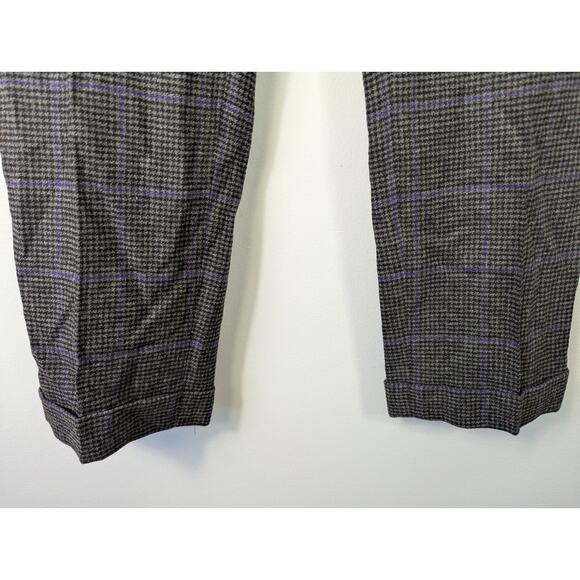 Lauren Ralph Lauren Wool Blend Window Pane Pattern High Rise Pant - Picture 2 of 8